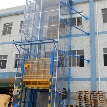 食品行业安装直顶式升降机